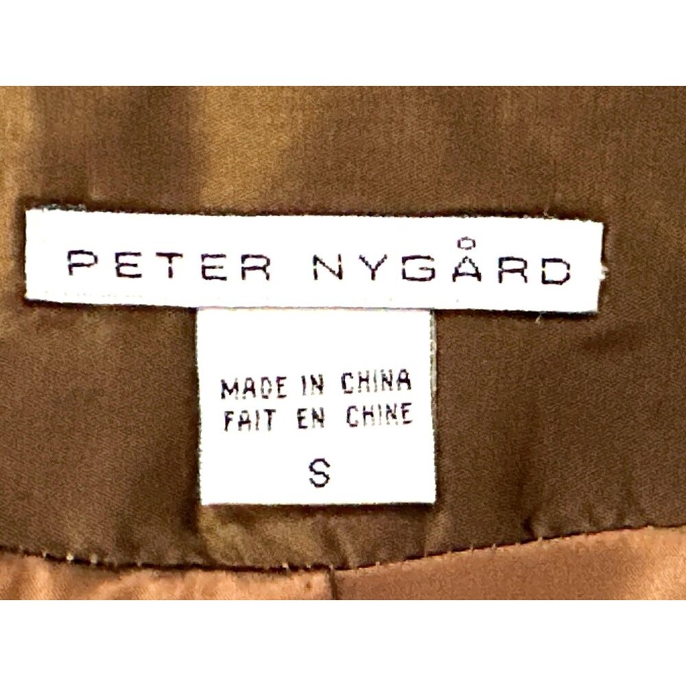 Peter Nygard Small Vintage Bronze Gold Silk Jacket Vintage Dot Party Evening Chi - Picture 7 of 13